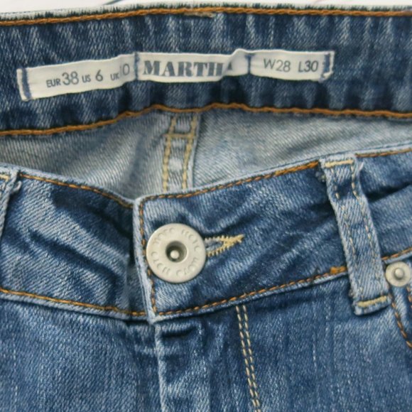 Moto Topshop Martha Straight Leg Denim Jeans Sz 6 - Picture 5 of 7
